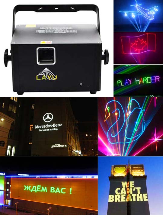 Лазерный проектор для рекламы на зданиях и домах